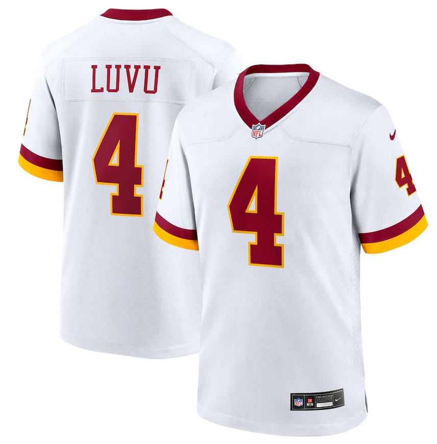 Men Washington Commanders  #4 Luvu white 2025 Nike NFL jersey->washington commanders->NFL Jersey